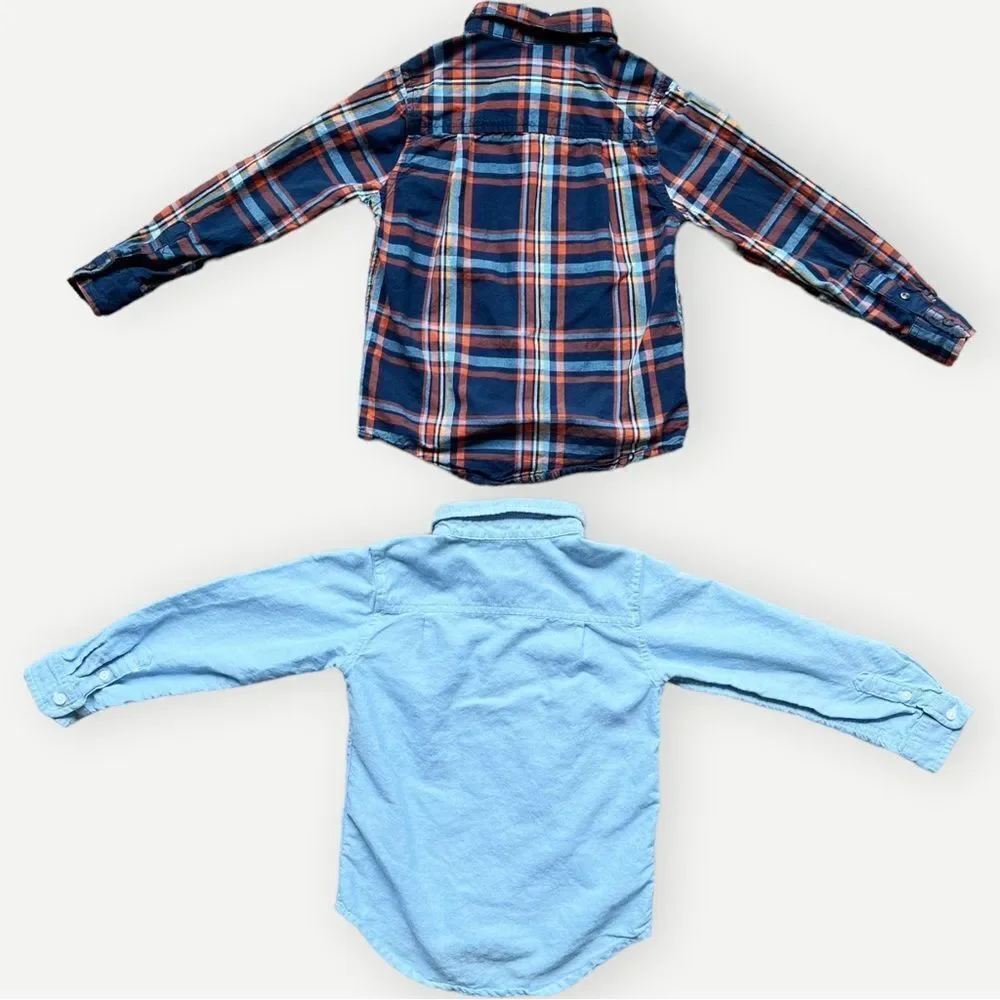 Children’s Place BUNDLE OF 2 Boys Kids Long Sleeve Button Down Shirts. 4. 4T.